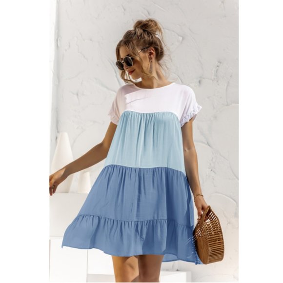 Color Block Tiered Dress - Picture 6 of 6